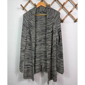 Nic + Zoe Thick and Thin Open Front Cardigan Sweater in Marled Heather Size M